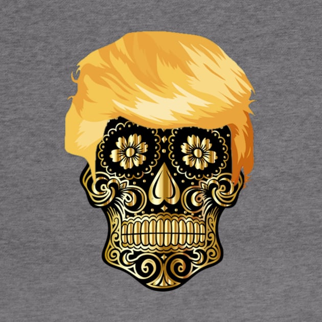 Trump Golden Sugar Skull by GMAT